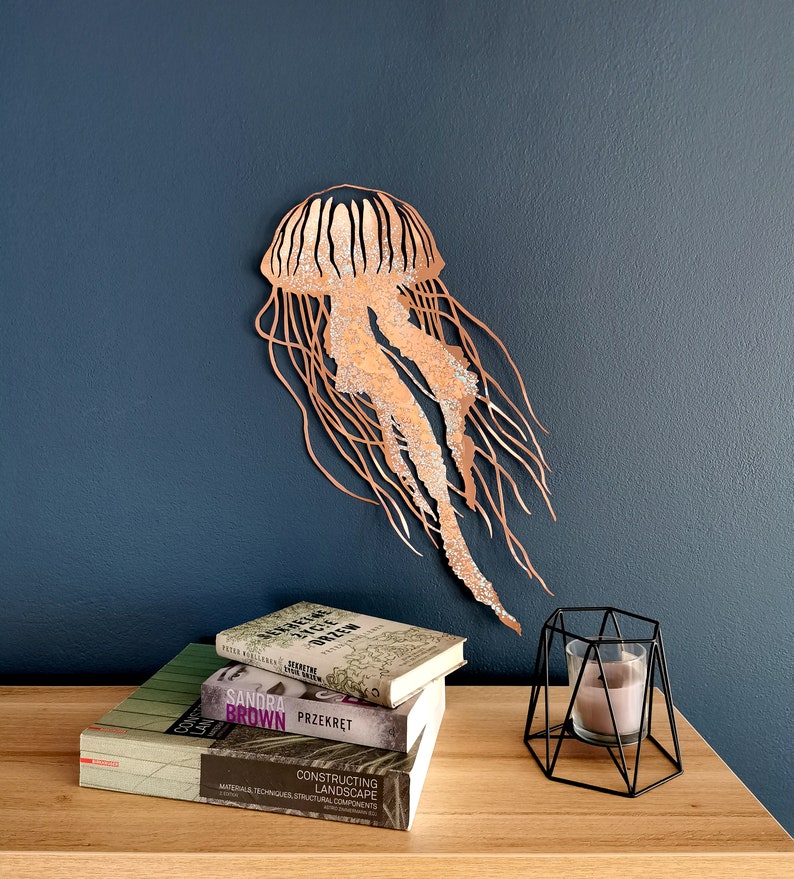 Jellyfish Wall Art. Wall Decor Glamour Jellyfish. Copper Etsy