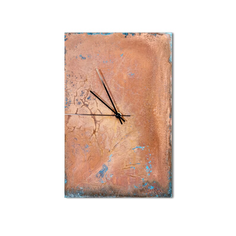 Patina Copper Wall Clock. Rectangular Clock Copper. Decorative Etsy