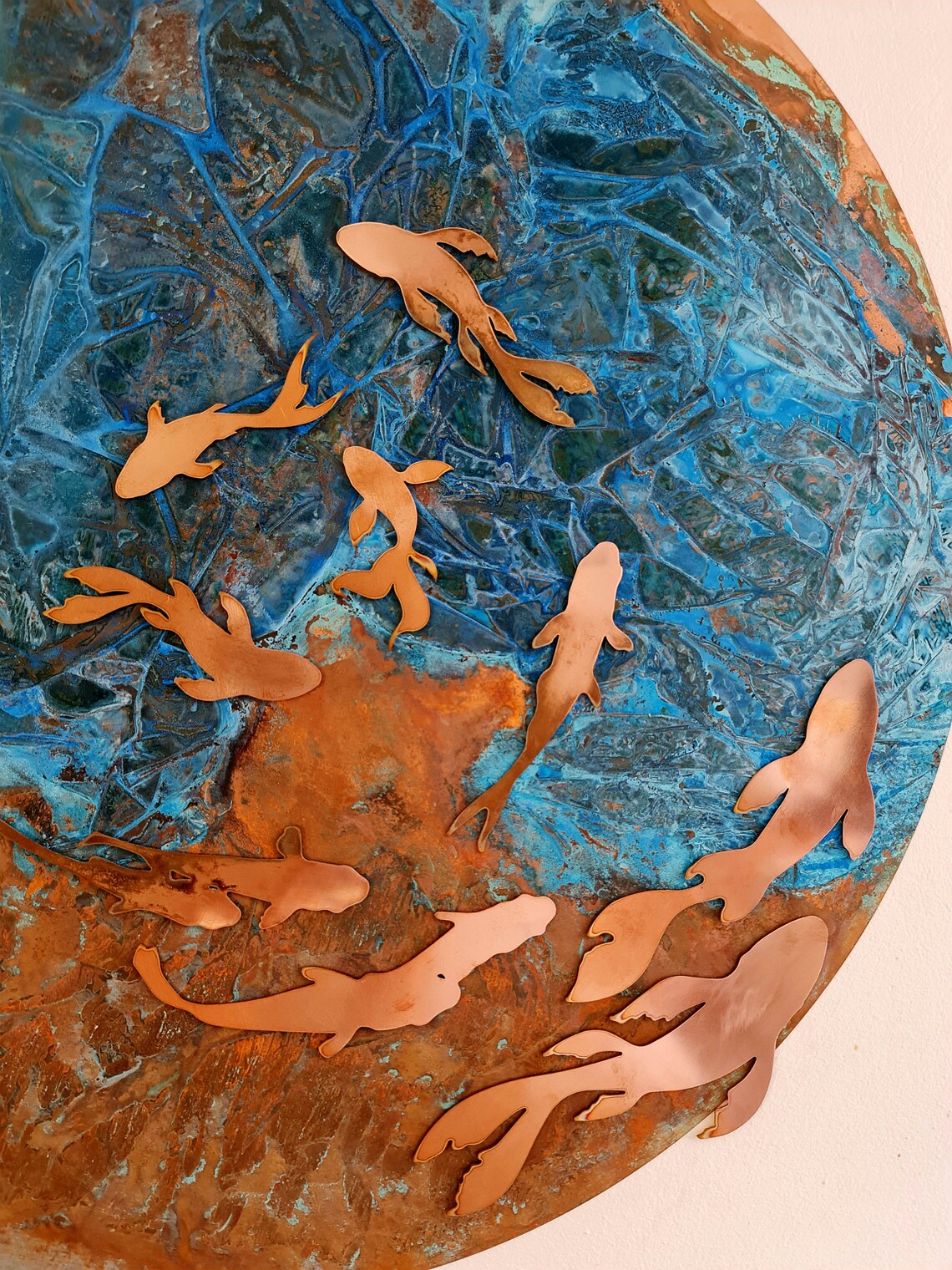 Copper Fish Art Poster Print Art