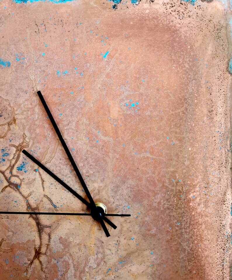 Patina Copper Wall Clock. Rectangular Clock Copper. Decorative Etsy