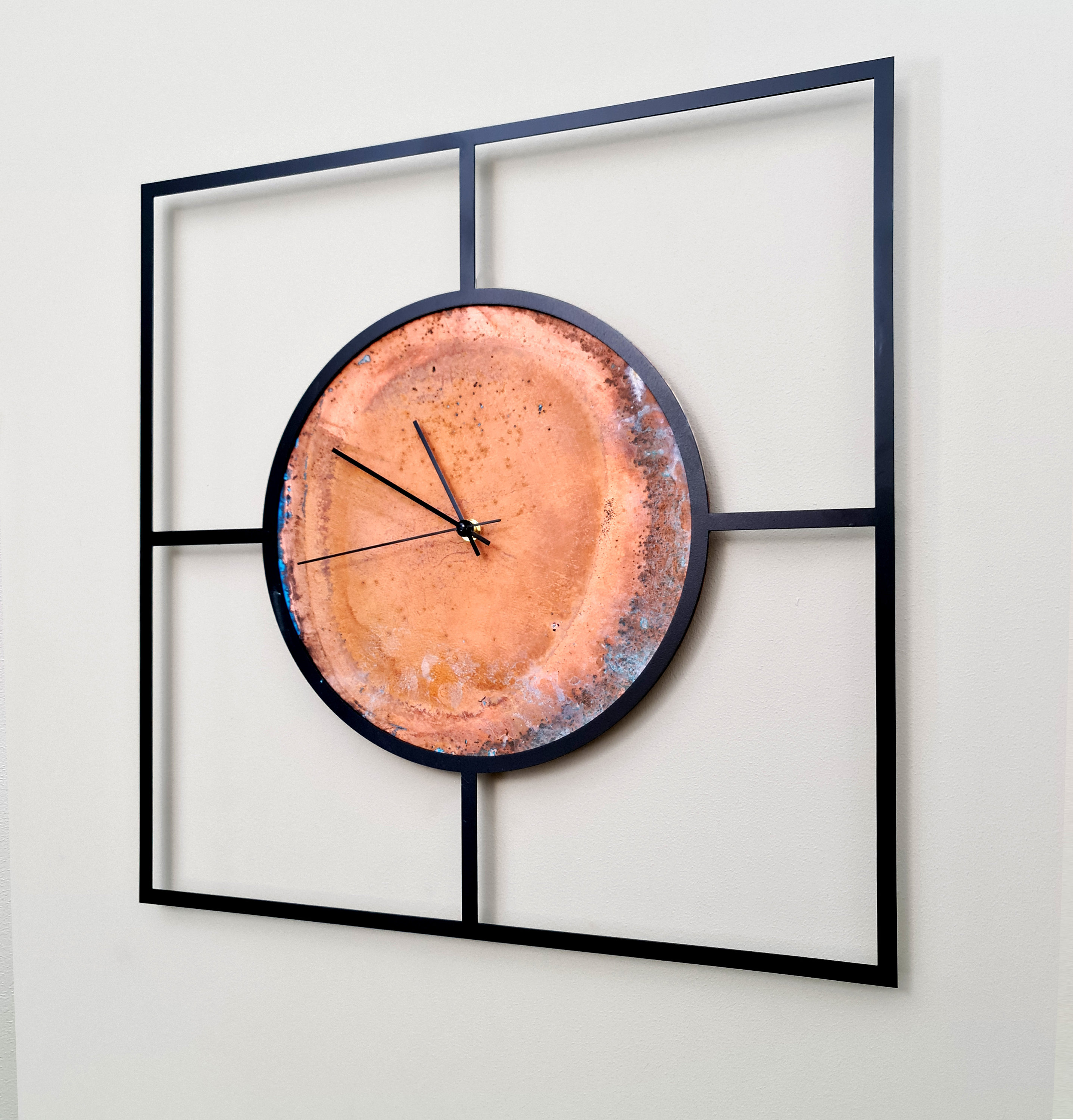 Minimalistic Wall Clock Copper Clock. Modern Copper Wall Etsy