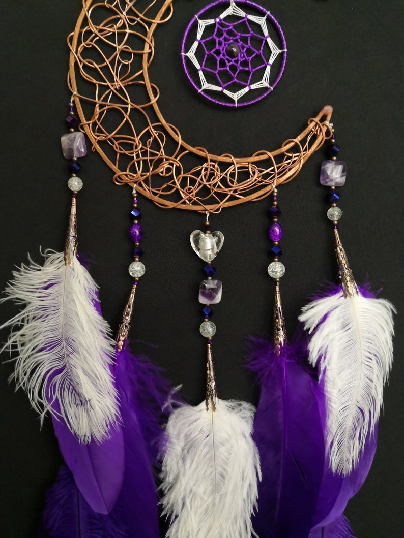 Moon Dreamcatcher copper wire Dream catcher purple Etsy