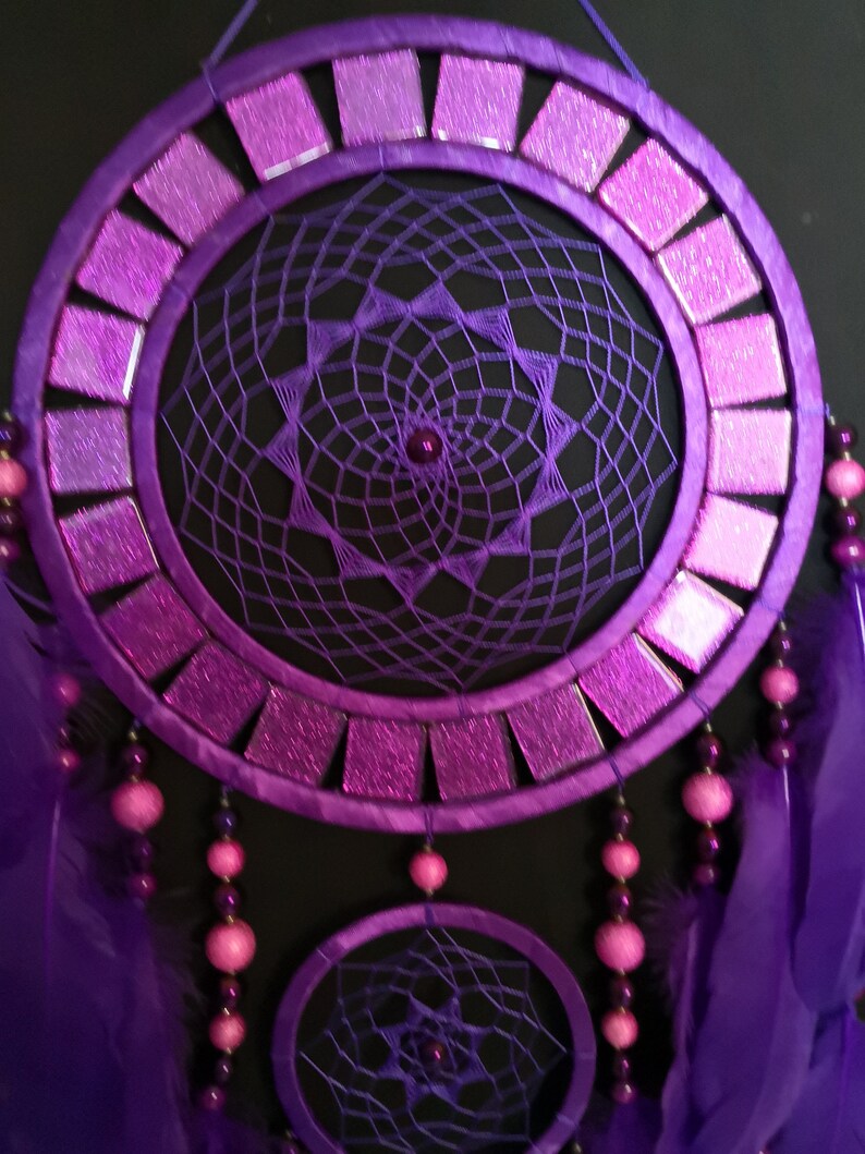Purple Dreamcatcher Wall Hangings Large Dream Catcher Etsy