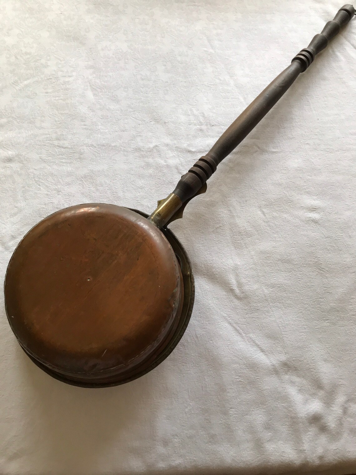 Antique Copper and Brass Bed Warmer With Unusual Decorative Etsy UK