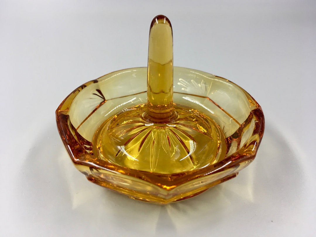 Amber Glass Ring Dish 1930's Etsy UK