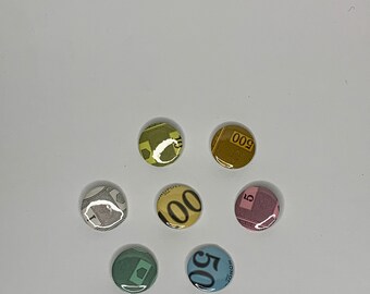 Recycled Monopoly Money 1" Button Set