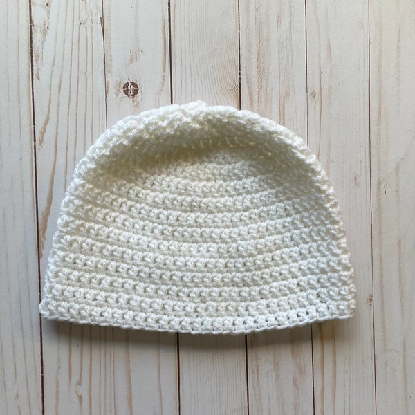 Women's Beanie, Warm Winter Hat, Gifts for Women, White Beanie, Christmas Present, Solid Color Hat, Skull Cap, Crochet Hat, Classic Beanie