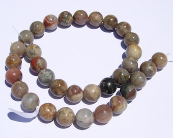 Strand of Coprolite beads about 12mm Fossil DINOSAUR POOP Jurassic 81 grams