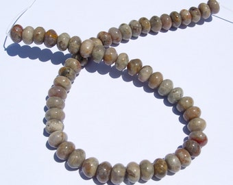 Strand of Coprolite beads about 12x8mm Fossil DINOSAUR POOP Jurassic 79 grams