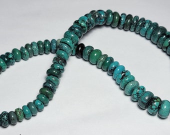 Authentic Natural Nevada Web Turquoise Strand Graduated Beads - 16in - 72g