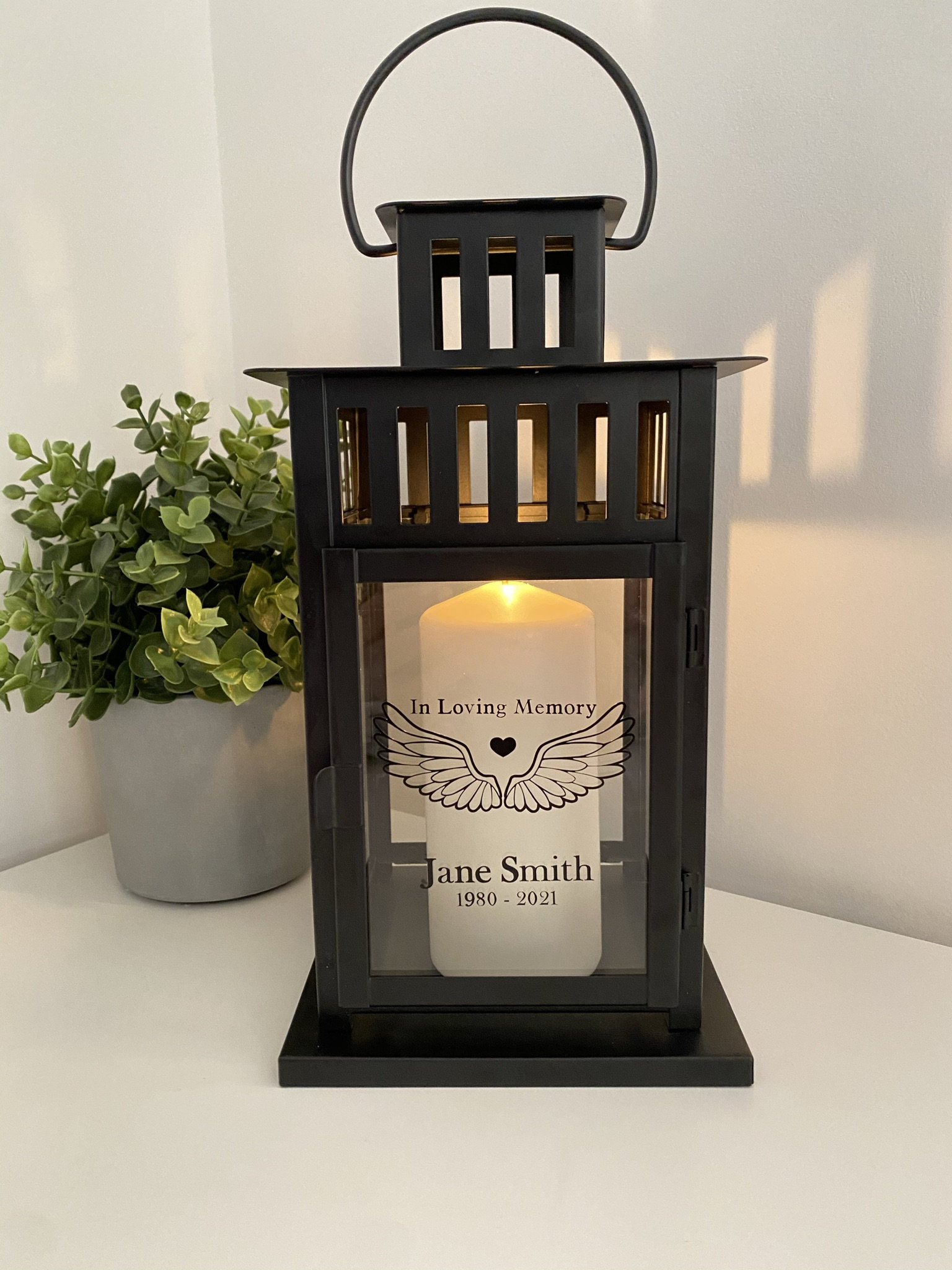 Personalised Memorial Lantern Candle / in Loving Memory Etsy UK