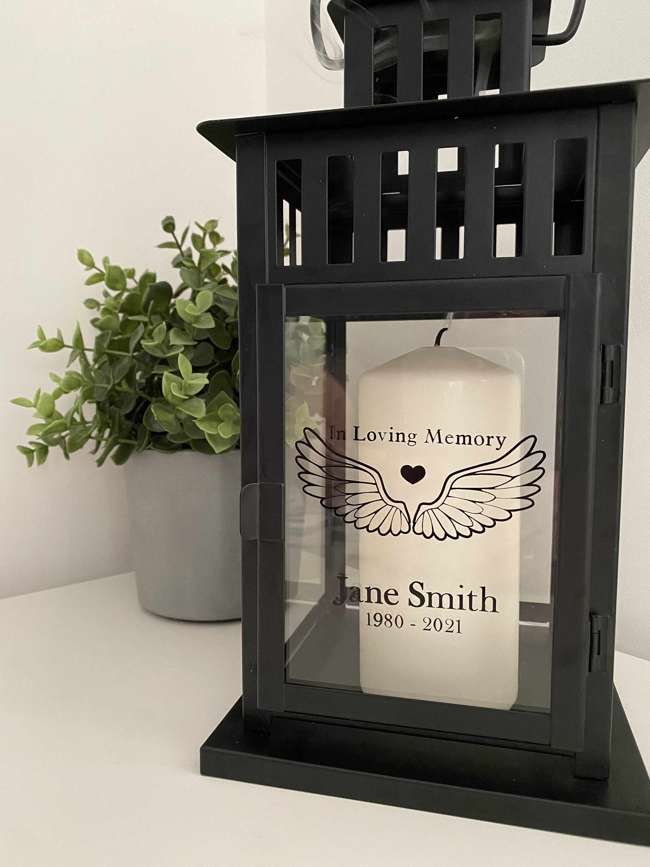 Personalised Memorial Lantern Candle / In Loving Memory Etsy