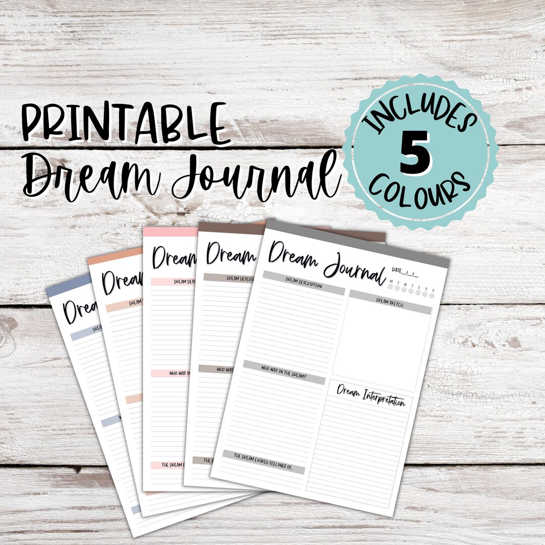 Dream Journal Printable Ideal for Dream Work and Dream - Etsy