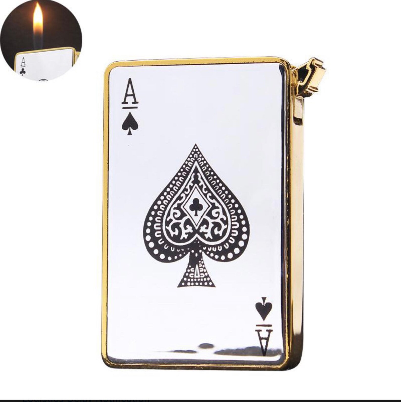 Gold refillable butane playing card lighter Etsy