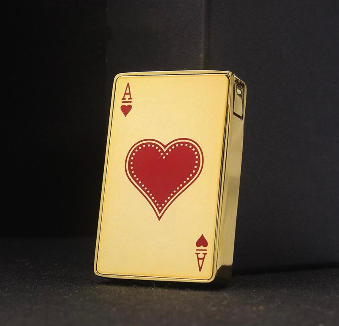 Gold refillable butane playing card lighter Etsy