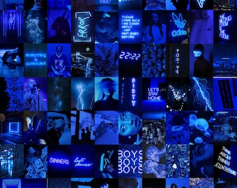 Dark Blue Aesthetic Collage Wallpaper Laptop - katherineinwonderland-rebeca