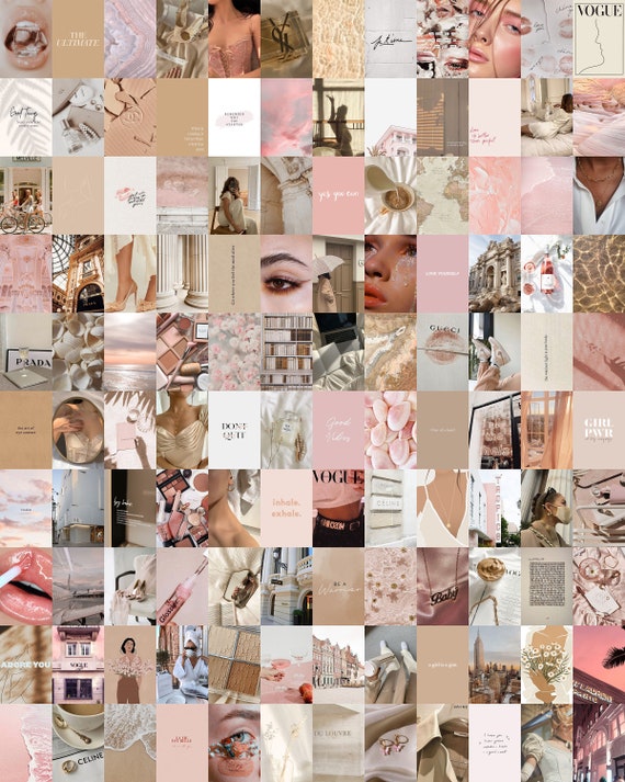 Free download 90 Wall Collage Kit Photos Boujee Rose Gold Tones