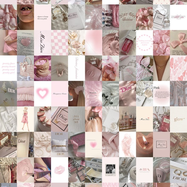 100 STÜCK Rosa Kokette Wandcollage | Kokette Poster | Kokette Raumdekor | Lana Del Rey | Verträumte Fotodrucke | Rosa Wandcollage