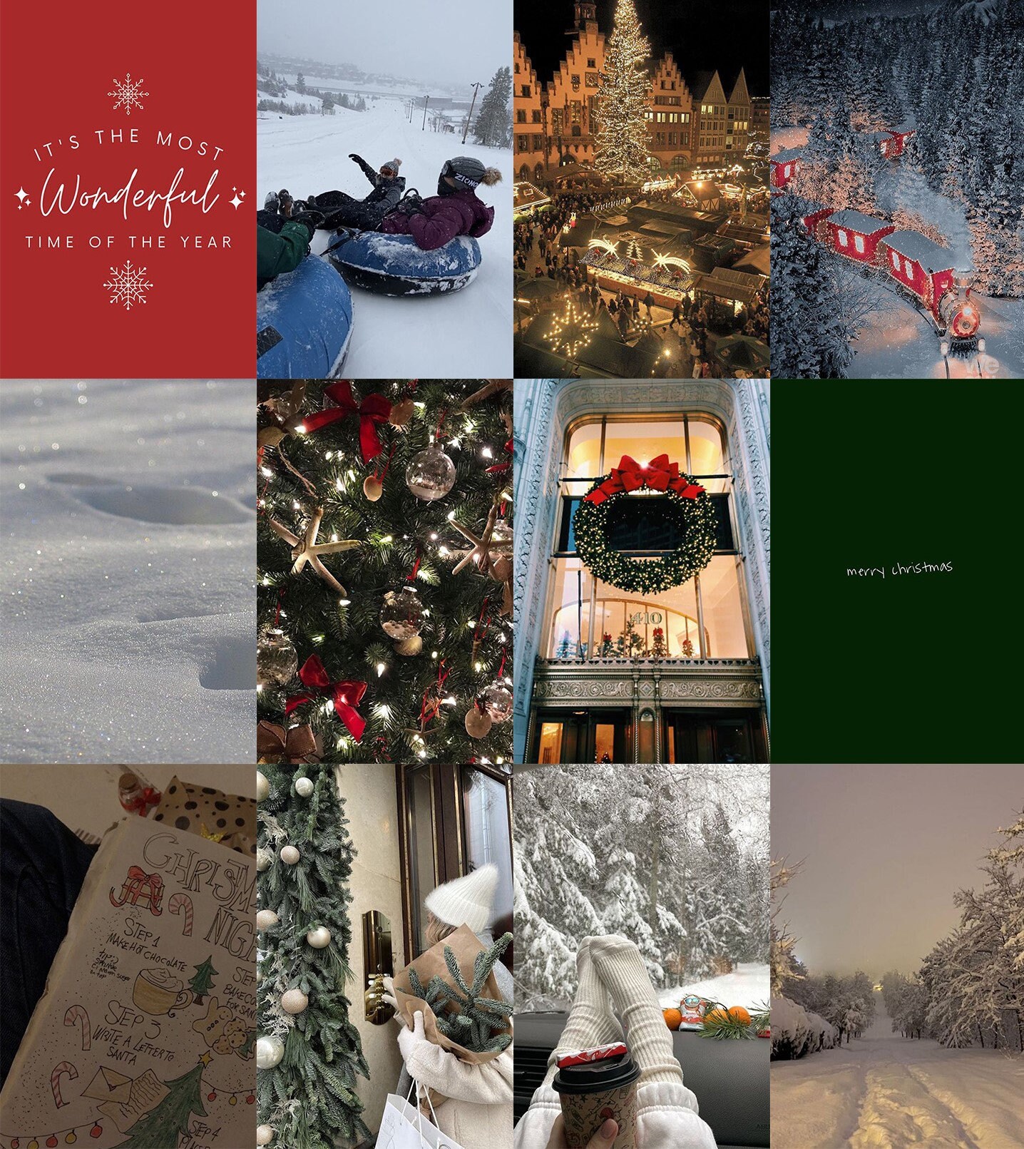 20+ Christmas Collage Aesthetic Ideas : Let It Snow Red Collage 1 - Fab  Mood