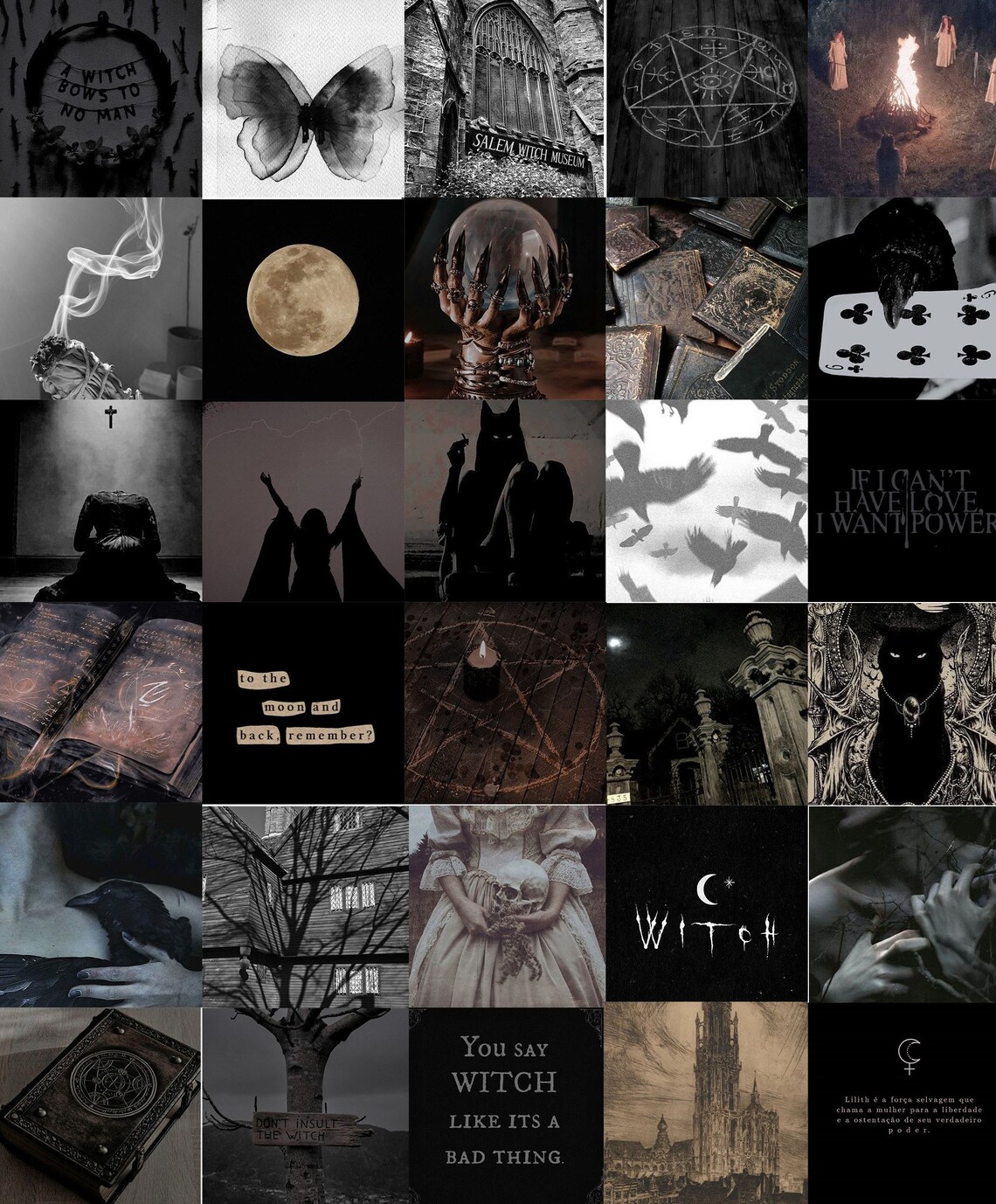 100 PCS Dark Witch Wall Collage Kit Witch Aesthetic Photo - Etsy