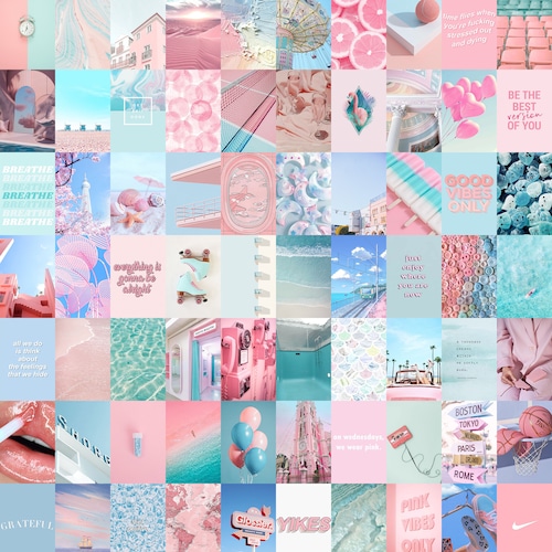 Sự kết hợp giữa màu hồng và xanh dương mang đến sự tươi mới và tinh tế cho bức tường của bạn. Bộ tổ hợp ảnh màu hồng và xanh dương để dán tường sẽ giúp bạn tạo nên một không gian sống động và đầy sáng tạo.