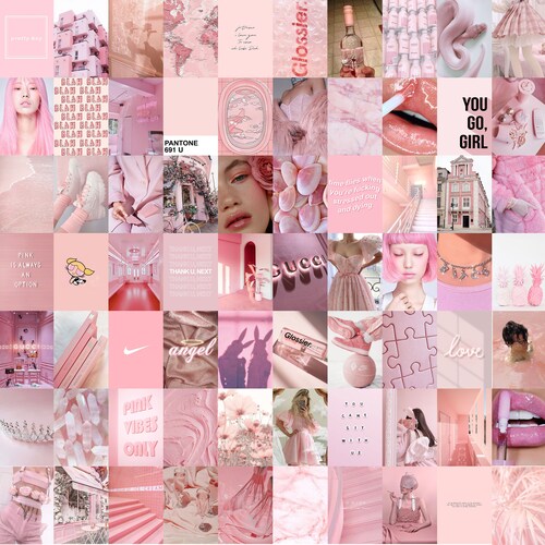 Boujee Aesthetic Dusty Pink Wall Collage Kit Tumblr Room Decor - Etsy ...