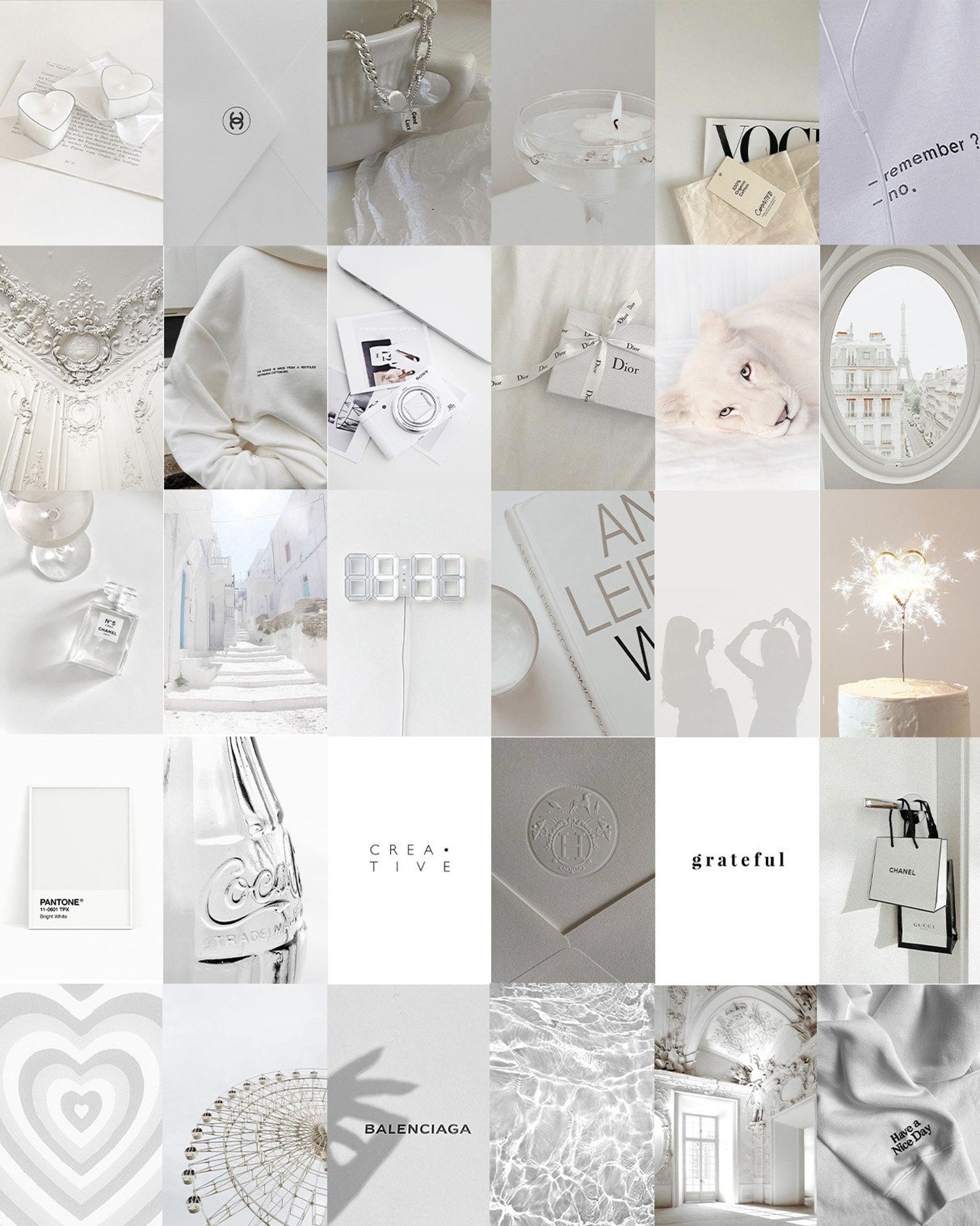 100 PCS White Wall Collage Kit White Clean Aesthetic Photo Etsy Canada