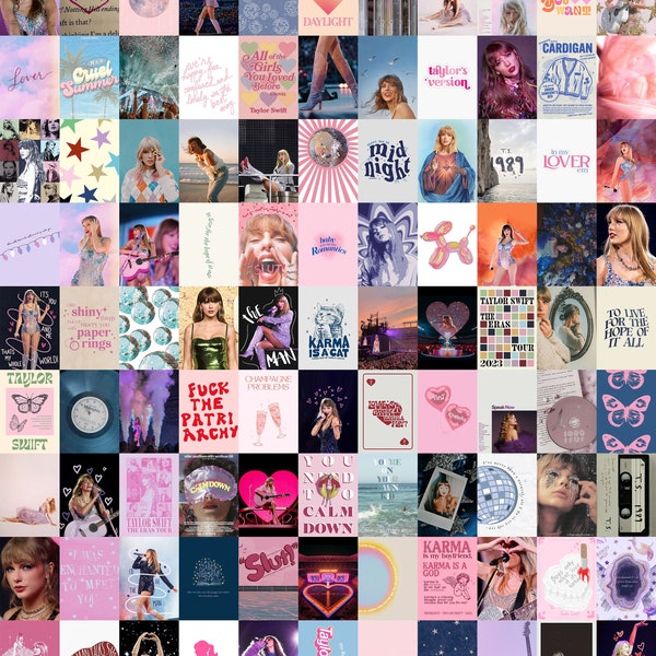 100 PCS / Kit de collage de pared de Taylor Swift / Impresiones de carteles estéticos de Swiftie / Collage de carteles de Taylor Swift / Collage de fotos estéticas de Taylor