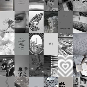 108 PCS Grey Wall Collage Kit Grey Aesthetic Photo Collage - Etsy