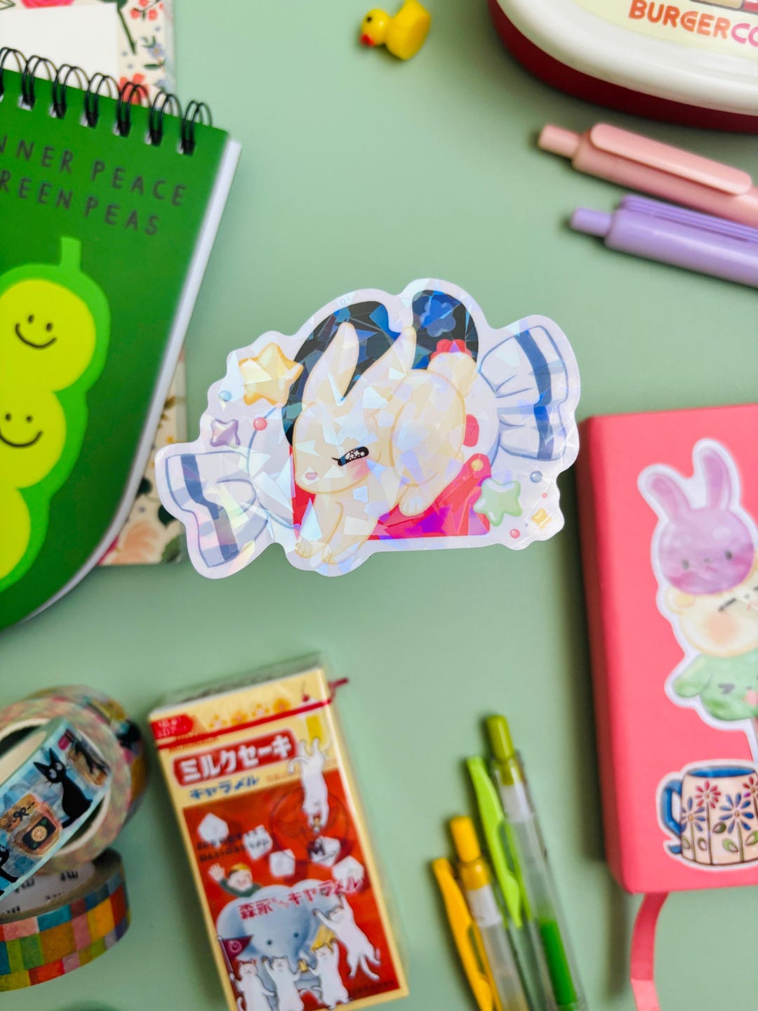 White Rabbit Classic Color White Rabbit Classic Candy Rainbow Vinyl Sticker - Glossy Waterproof ...