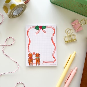 Christmas Gingerbread Love Memo Pads - To Do List Pads - Cute Illustration Stationery