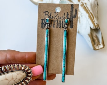 BAR STONE EARRINGS Earring Western statement earrings