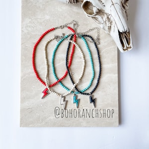 LIGHTNING BOLT CHOKER | Stone Lighting Bolt Thunderbolt Choker necklace | white turquoise black red | accessories | jewelry