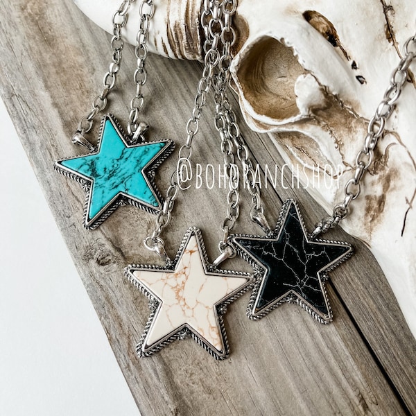 PUNCHY STAR NECKLACE Western Pendant Necklace | chain style  necklace Southwestern Jewelry Western rodeo howdy