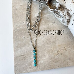 BOHO LONG NECKLACE layered layer Necklace | Turquoise Southwestern Jewelry Western