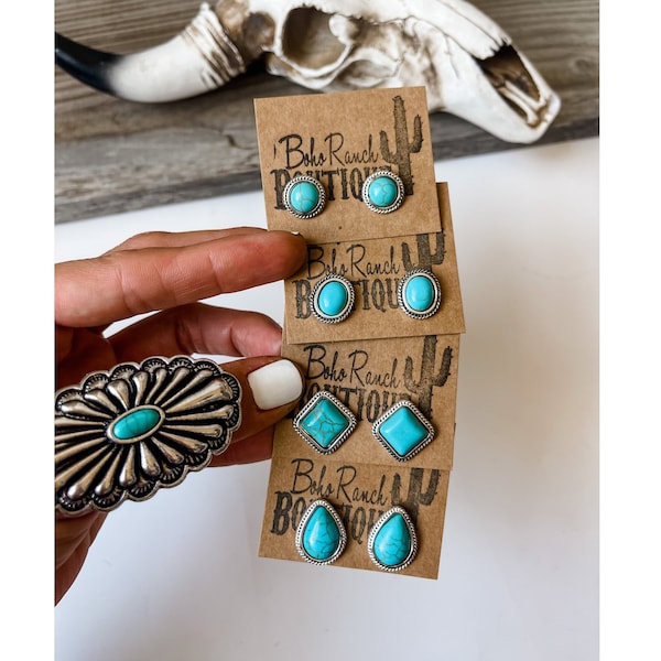 TURQUOISE STUD EARRINGS | faux Turquoise Earring earrings | southwestern jewelry earrings Studs | stud | jewelry navajo