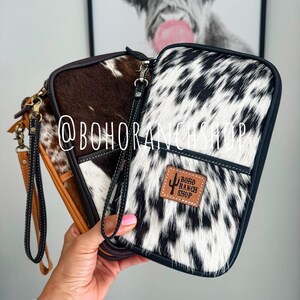 COWHIDE TRAVEL WALLET | vacation Document Organizer Passport Holder, Wallet for Women Men, boarding pass credit cards