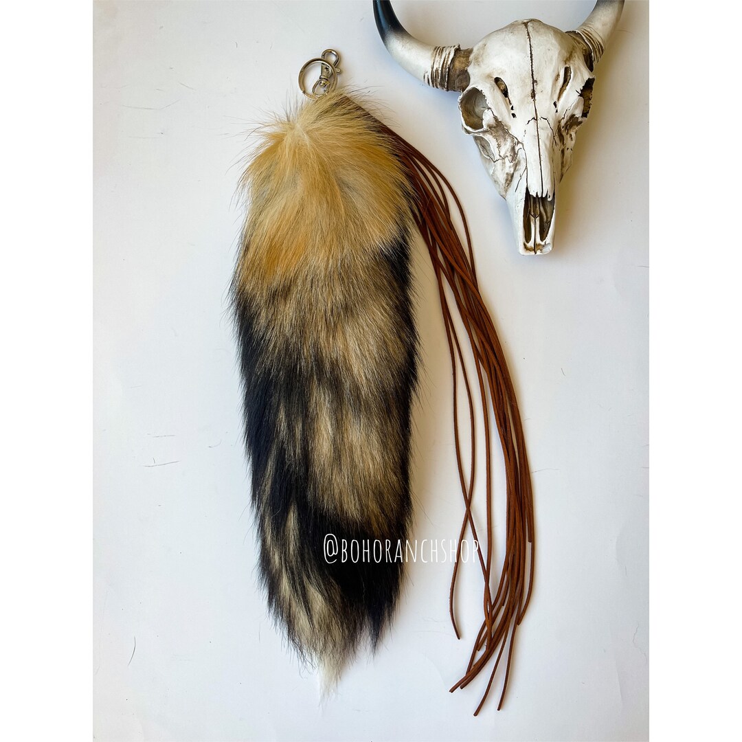FAUX FUR KEYCHAIN Faux Fox Tail Bushy Soft Tassel Fringe Etsy