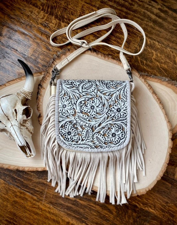 RESTOCKED LASER CUT Purse Small Distressed White Western - Etsy