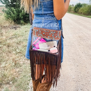 TOOLED LEATHER PURSE | hand tooled western concert bag purse clear stadium bag, punchy transparent western crossbody purse game day vinyl