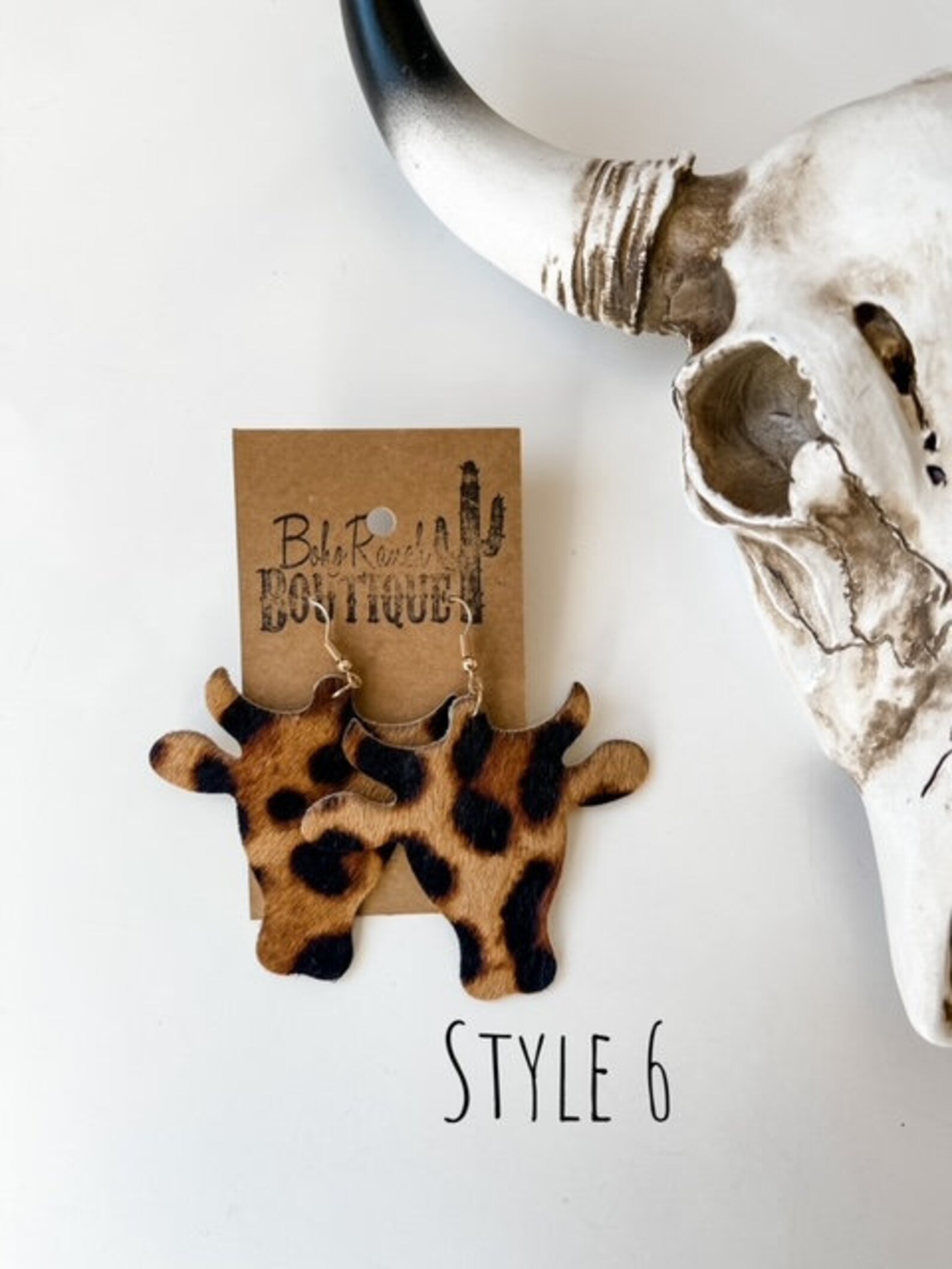 COWHIDE COWHEAD EARRINGS Genuine Hair on Cowhide Cow Head Etsy