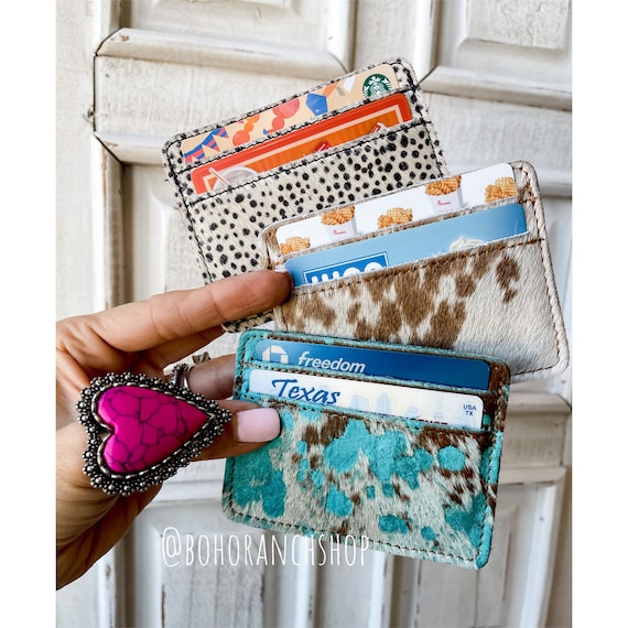 COWHIDE CC HOLDER 100 Genuine Hair on Cowhide Credit Card Wallet