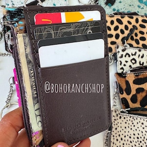 Cowhide Keychain Wallet | Genuine Hair-On Hide | Card & Cash Holder | Coin Pouch | Several Colors Available | Gifts for Her or Him | Western image 5