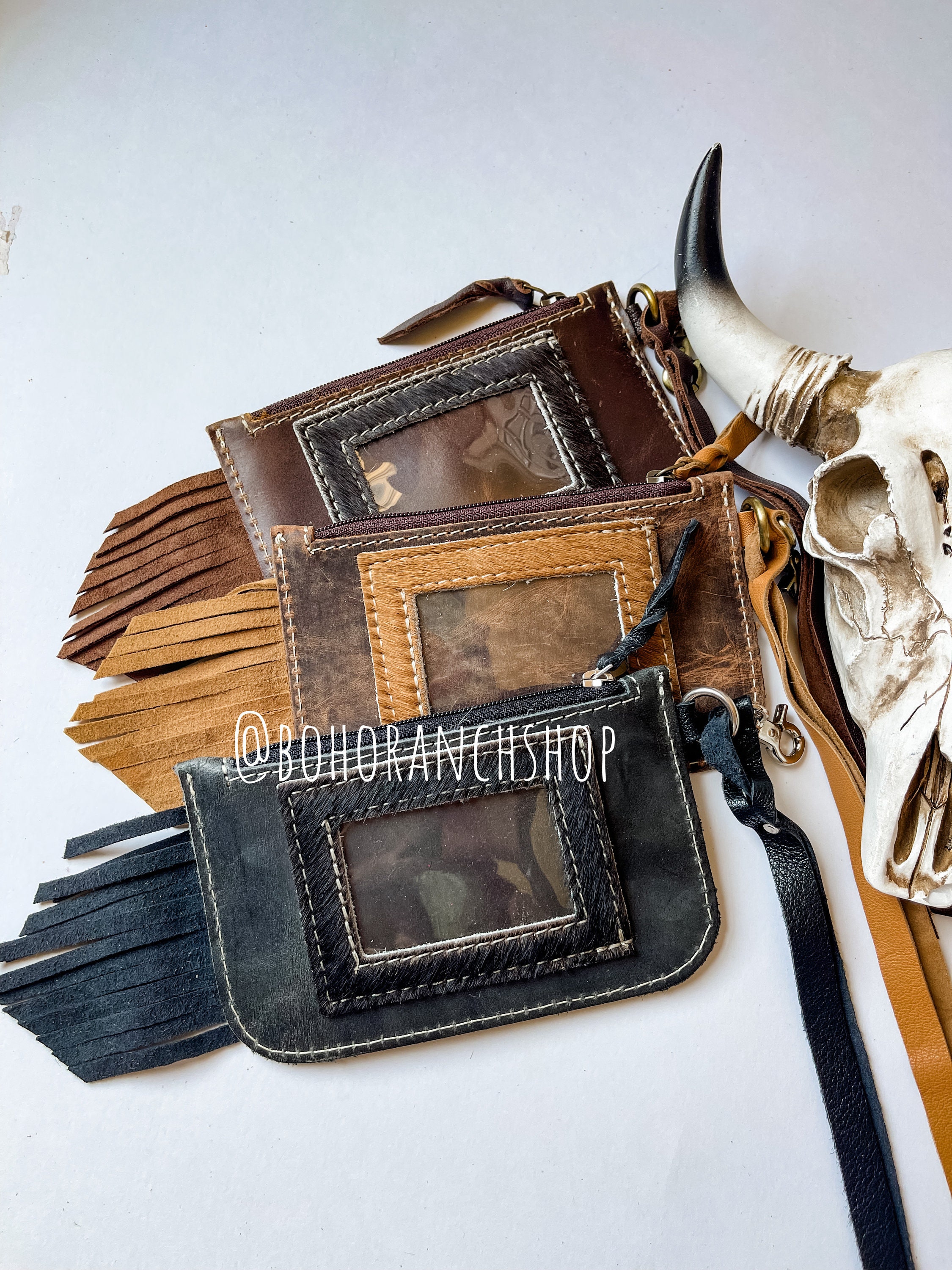 KENZIE KEYCHAIN WALLET | Genuine Hair on Cowhide Credit Card