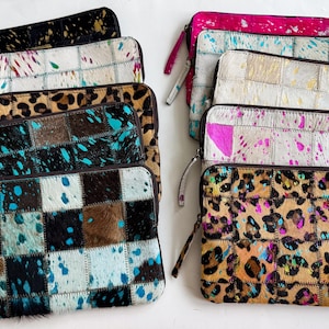 Cowhide Accessory Bag • Genuine Hair-On Hide Makeup Bag • Western Clutch Purse • Travel Toiletry Pouch • Pencil Case • School Supplies