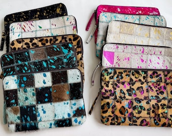 Cowhide Accessory Bag • Genuine Hair-On Hide Makeup Bag • Western Clutch Purse • Travel Toiletry Pouch • Pencil Case • School Supplies