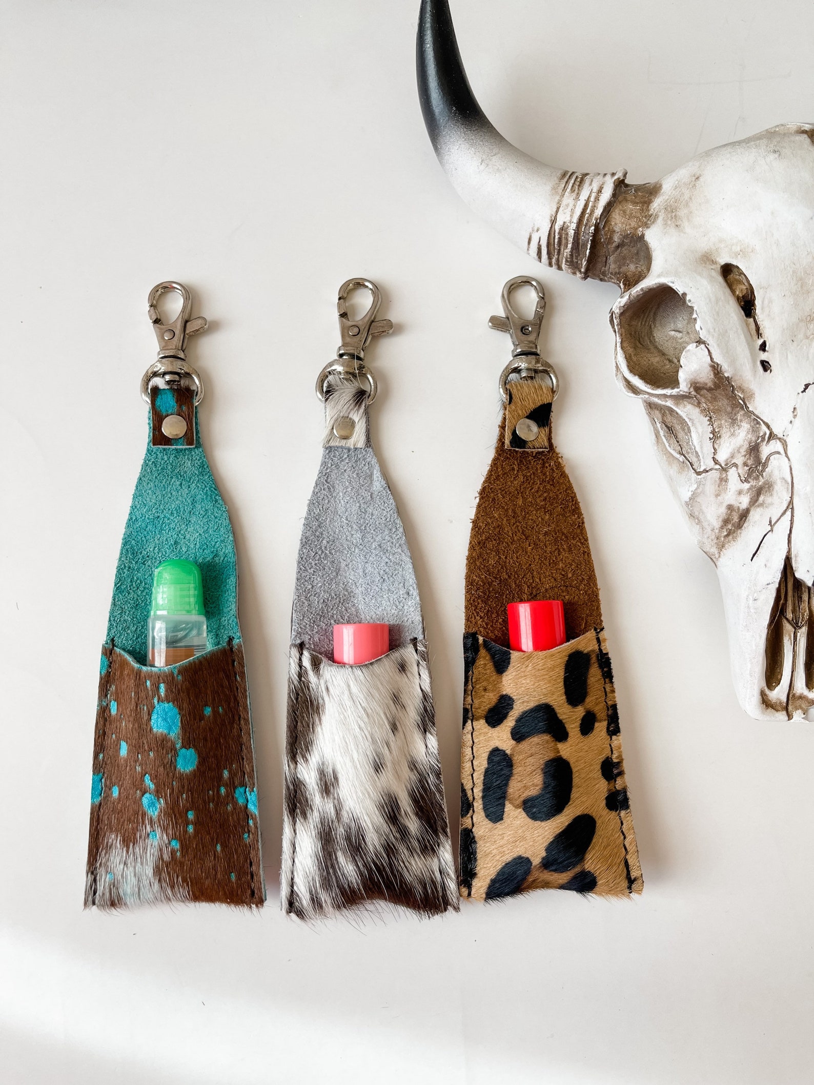COWHIDE CHAPSTICK CASE Lip Balm Chapstick Lipstick Case Holder Etsy