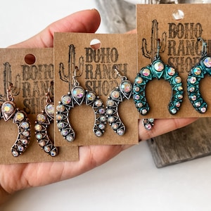 RHINESTONE SQUASH EARRINGS | glass stone Earring earrings | western southwestern jewelry earrings jewelry navajo punchy howdy