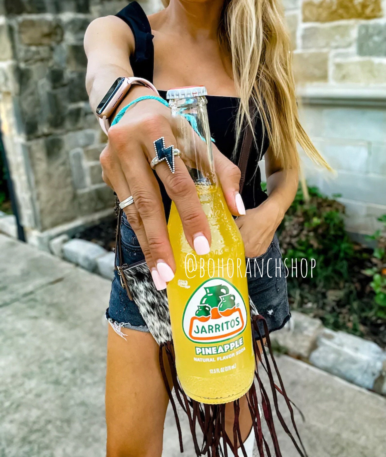 LIGHTNING BOLT RING | Western lightning bolt adjustable stretch Ring | white turquoise black ring | anilo | accessories | jewelry