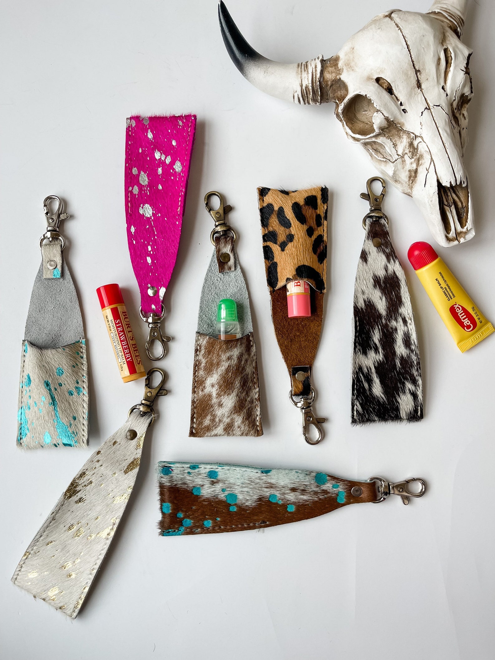 COWHIDE CHAPSTICK CASE Lip Balm Chapstick Lipstick Case Holder Etsy
